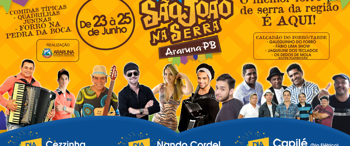 Prefeitura de Araruna anuncia programação do São João na Serra 2017