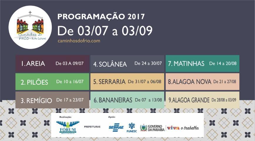 O anúncio do calendário aconteceu durante assembleia do Fórum Turístico do Brejo